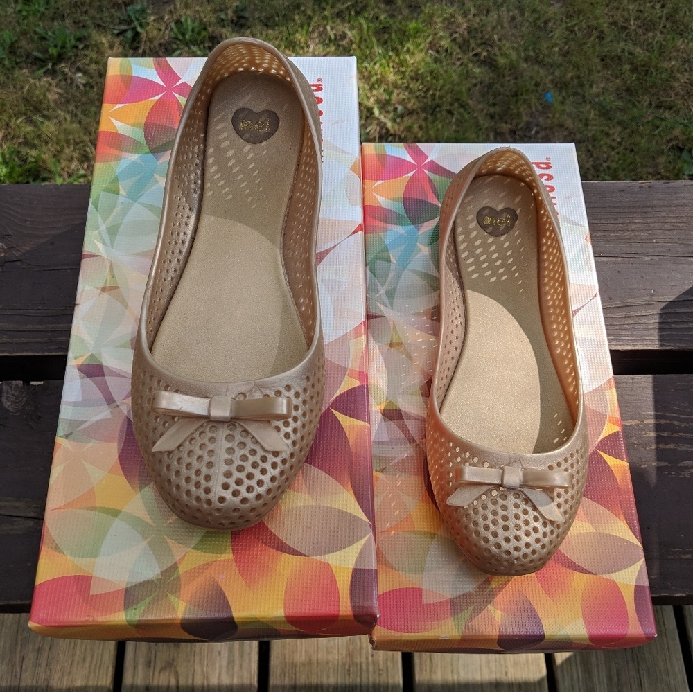 Melissa Gold jellie flats